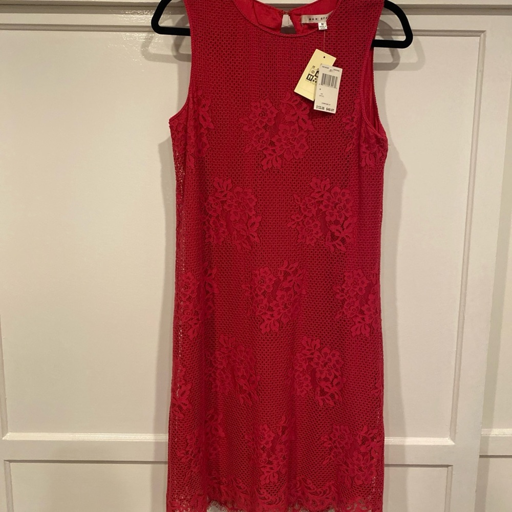 Max Studio Magenta Lace Design Knee Length Dress